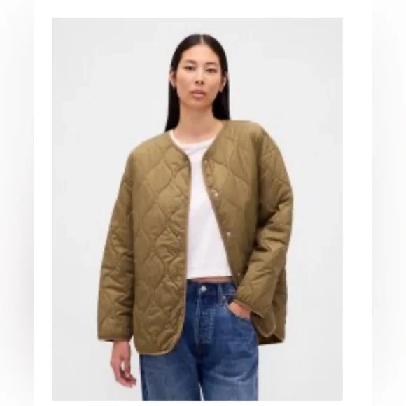 Gap Recycled Lightweight Oversized Quilted Liner Jacket - Picture 4 of 4